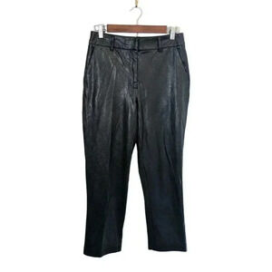 Commando Black Faux Leather Trouser Pants Size Small Stretch Pockets Ankle Crop